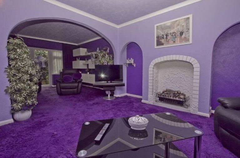 mor renkli salon